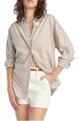 フェイバリット ドーター レディース トップス シャツ Favorite Daughter Ex Boyfriend Oversize ButtonUp Shirt Softaupe Stripe トのサムネイル