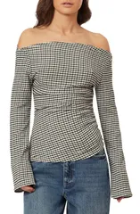 スコッチアンドソーダ レディース トップス シャツ ギンガムチェック ギンガム Scotch Soda Gingham Seersucker Top Meteoriteのサムネイル