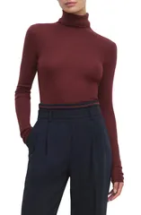 フェイバリット ドーター レディース トップス シャツ タートルネック ウール Favorite Daughter Amelia Rib Merino Wool Turtleneck Top Vinoのサムネイル