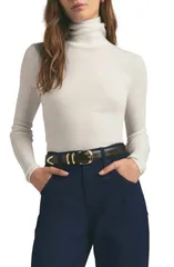 フェイバリット ドーター レディース トップス シャツ タートルネック ウール Favorite Daughter Amelia Rib Merino Wool Turtleneck Top Ivorのサムネイル