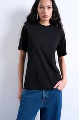 トップショップ レディース トップス シャツ コットン Topshop Classicotton TShirt Black ブラックのサムネイル