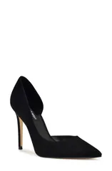 ナインウェスト レディース シューズ パンプス Nine West Folowe Half dOrsay Pump Black Velvet ブラック
