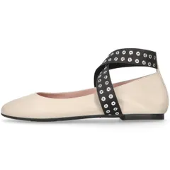 プリティ・バレリーナ レディース シューズ パンプス アンクル Pretty Ballerinas Ankle Strap Ballet Flat Ivory アイボリーのサムネイル