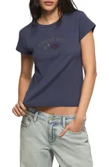 ラッキーブランド レディース トップス シャツ Lucky Brand Amor Mio Baby TShirt Abyss Blue ブルーのサムネイル
