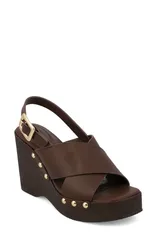 ミア レディース シューズ ヒール サンダル MIA Elleiana Wedge Sandal Dark Brown ブラウンのサムネイル
