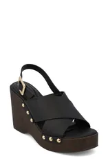 ミア レディース シューズ ヒール サンダル MIA Elleiana Wedge Sandal Black ブラックのサムネイル