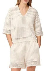 オールセインツ レディース トップス シャツ AllSaints Elma Open Stitch Top Mallowhite ホワイトのサムネイル