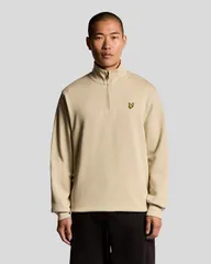 ライルアンドスコット メンズ アウター パーカー・スウェット ハーフジップ Lyle Scott Loopback Quarter Zip Sweat Grey Taupe グレーのサムネイル