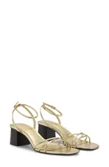 マンゴ レディース シューズ パンプス サンダル アンクル MANGO Ankle Strap Sandal Gold ゴールドのサムネイル