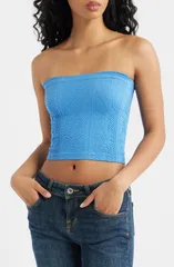 アーバンアウトフィッターズ レディース トップス シャツ BDG Urban Outfitters Tapestry Crop Tube Top Blue ブルーのサムネイル