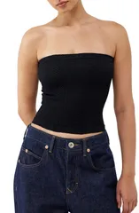 アーバンアウトフィッターズ レディース トップス シャツ BDG Urban Outfitters Tapestry Crop Tube Top Black ブラックのサムネイル