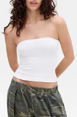 アーバンアウトフィッターズ レディース トップス シャツ BDG Urban Outfitters Tapestry Crop Tube Top White ホワイトのサムネイル