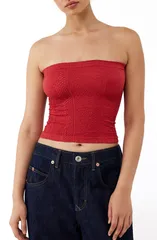 アーバンアウトフィッターズ レディース トップス シャツ BDG Urban Outfitters Tapestry Crop Tube Top Red レッドのサムネイル