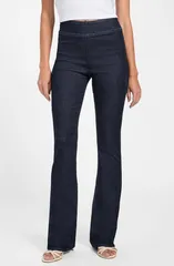 ゲス レディース シューズ ブーツ・レインブーツカット ハイウエスト ジーンズ GUESS High Waist PullOn Baby Bootcut Jeans EltdDarkのサムネイル