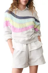 マリーン レイヤー レディース アウター パーカー・スウェット パイル シャツ Marine Layer Cloud 9 French Terry Sweatshirt Heather Grey グレ