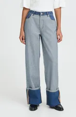 イチ レディース ボトムス デニムパンツ ジーンズ ICHIhmianna TwoTone Jeans Washed Med Blue ブルーのサムネイル