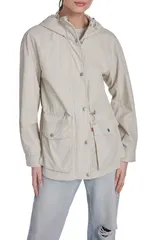 リーバイス レディース アウター コート フーデッドジャケット Levis Wateresistant Hooded Jacket Oatmeal オートミールのサムネイル