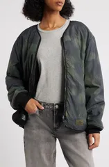 アルファインダストリーズ レディース アウター ジャケット・ブルゾン キルティング Alpha Industries Revers M65 Quilted Liner Jacket Black ブラッのサムネイル