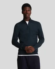 ライルアンドスコット メンズ アウター パーカー・スウェット ハーフジップ セーター Lyle Scott Eagle Merino Quarter Zip Sweater Dark Navy ネイビのサムネイル