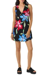 オニール レディース トップス ワンピース フラワー柄 プリント ミニ ノースリーブ フラワー ONeill Eloise Floral Print Sleeveless Minidress Blacのサムネイル