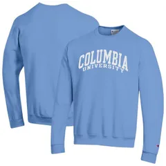 チャンピオン メンズ アウター パーカー・スウェット シャツ フリース Mens Champion Light Blue Columbia University Basic Arch Fleece Pullover Sweatshirt Light Blue