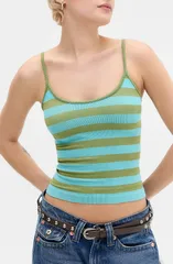 アーバンアウトフィッターズ レディース トップス シャツ BDG Urban Outfitters Molly Stripe Camisole Green グリーンのサムネイル