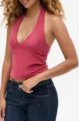 アーバンアウトフィッターズ レディース トップス シャツ ジャージー ホルター BDG Urban Outfitters Jersey Halter Top Washed Red レッドのサムネイル