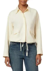 スコッチアンドソーダ レディース トップス シャツ ドローコードウエスト Scotch Soda Drawstring Waist Utility Shirt Eggnogのサムネイル