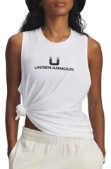 アンダーアーマー レディース トップス タンクトップ Under Armour Varsity U Tank White Black ホワイトのサムネイル