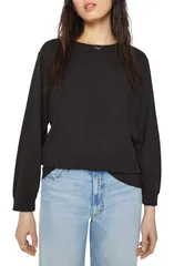 マザー レディース トップス Tシャツ コットン MOTHER The Long Sleeve Rowdy Cotton TShirt Black ブラックのサムネイル