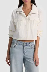 アリス アンド オリビア レディース アウター ジャケット・ブルゾン Alice Olivia James Crop Jacket Off White オフホワイトのサムネイル