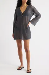 ラグアンドボーン レディース トップス ワンピース メッシュ rag bone rb Miramar Mesh CoverUp Dress Wash Black ブラックのサムネイル