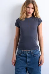 トップショップ レディース トップス シャツ コットン Topshop Everyday Cotton TShirt Grey グレーのサムネイル