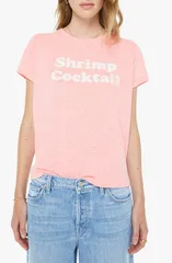 マザー レディース トップス シャツ グラフィック MOTHER The Boxy Goodie Appliqu Better Luck Graphic TShirt Shrimp Cocktailのサムネイル