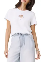 スプレンディット レディース トップス シャツ コットン 刺繍 Splendid Embroidered Cutwork Seashell Cotton TShirt White ホワイトのサムネイル