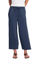 ランズエンド レディース ボトムス レギンス ワイドレッグ パンツ ニット Lands End Sport Knit Pull On Drawstring Wide Leg Cropants Nightfall Blue ブルー