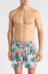 토미 바하마 남성 수영복 하프 바지 반바지 Tommy Bahama Naples Tidal Fronds 6Inch UPF 30 Swim Trunks Pale Opal