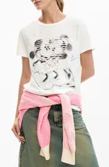 デジグアル レディース トップス Tシャツ グラフィック Desigual Mickey Minnie Mouse Graphic TShirt White ホワイト