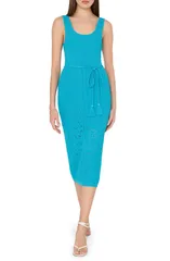 ミリー レディース トップス ワンピース ミディ ニット Milly Bubble Pointelle Knit Midi Dress Bright Blue ブルーのサムネイル