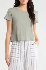 スプレンディット レディース トップス シャツ Splendid Louisa Short Sleeve TShirt Eucalyptus Green グリーンのサムネイル