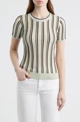 ラグアンドボーン レディース トップス シャツ リブニット rag bone Victoria Stripe Rib Knitop Blue Multi ブルーのサムネイル