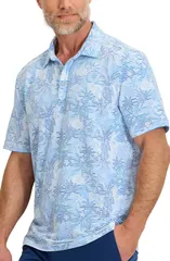 トッミーバハマ メンズ トップス ポロシャツ Tommy Bahama Costa Wave Palm Azul Seersucker Stripe IslandZone Polo Blue Vaulのサムネイル