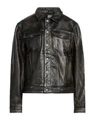 ゲス レディース アウター ジャケット・ブルゾン レザーブルゾン GUESS Charcoal チャコールのサムネイル
