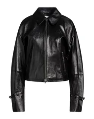 アクネ ストゥディオズ レディース アウター ジャケット・ブルゾン レザーブルゾン ACNE STUDIOS Black ブラックのサムネイル