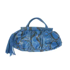 シシロッシ sissirossi イタリア製 Two-handed bag パイソン レザー ハンドバッグ 鞄 ブルー 青のサムネイル