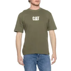 キャタピラー メンズ トップス Tシャツ ロゴ Caterpillar Heavyweight Washed Logo TShirt Short Sleeve Olive Night オリーブのサムネイル
