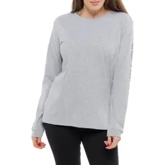 カーハート レディース トップス シャツ プラスサイズ ロゴ Carhartt 103401 Plus Dearborn Loose Fit Heavyweight Sleeve Logo TShirのサムネイル