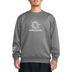 ボルコム メンズ アウター パーカー・スウェット フリース Volcom Hydro Crew Fleece Mens Heather Black ブラックのサムネイル
