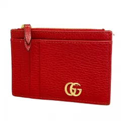 グッチ(Gucci) グッチ 財布・コインケース GGマーモント 574804 レザー レッド レディース