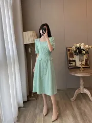 新品) イッミシャ 半袖 ロング丈ワンピース グリーン 44 55